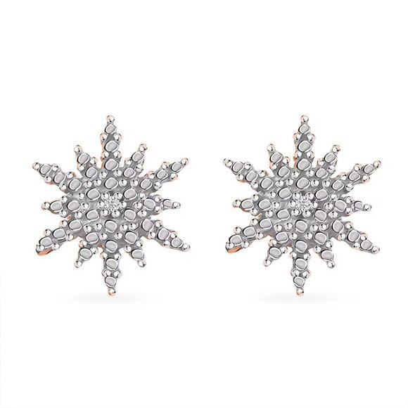 Diamond Accent Star Stud Earrings in 14K Rose Gold Over Sterling Silver - Picture 1 of 5